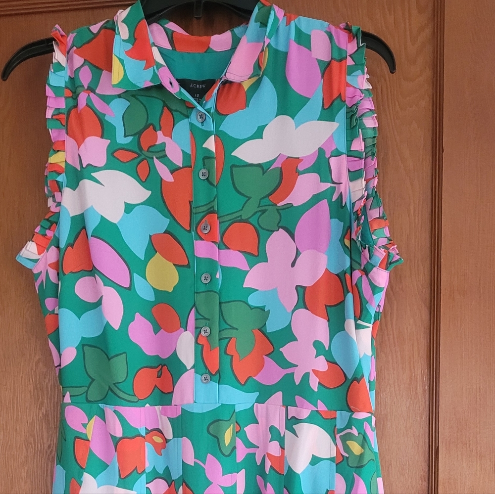 NWT J. Crew Pleated Shirtdress in Confetti Floral Size 12